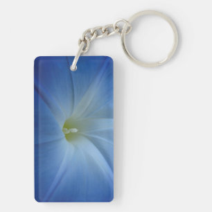 天空の青い朝顔の花の写真 キーホルダー