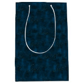 天空の青と白の星空の夜 ミディアムペーパーバッグ (正面)