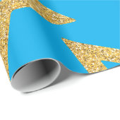 天空の青と金ゴールド ラッピングペーパー (ロールコーナー)