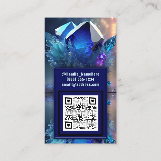 天空の魔法の神秘的な抽象芸術結晶 名刺 (裏面)