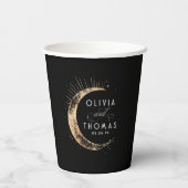 天空の黒と金ゴールド神秘的結婚な 紙コップ (裏面)
