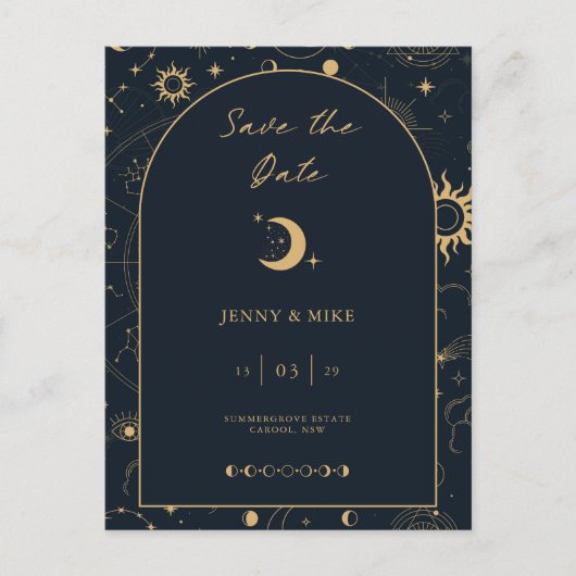 天空アーチ日付の保存招待状はがき ポストカード (正面)