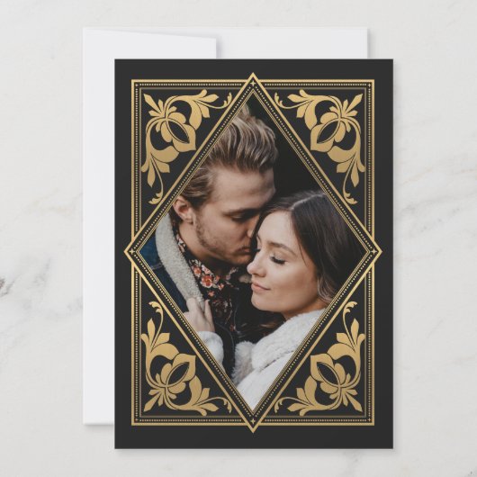 天空アールヌーボータロット結婚ゴシック写真 セーブザデート (裏面)