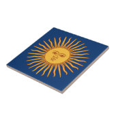 天空イエローサンシャイン顔オンブルースタイリッシュ タイル (側面)