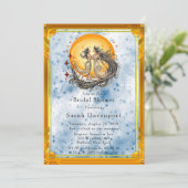 天空イエローブルーサンムーンブライダルシャワー 招待状 (スタンド正面)