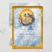 天空イエローブルーサンムーンブライダルシャワー 招待状 (正面/裏面)