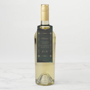 天空エメラルド結婚金ゴールド ボトルネックタグ