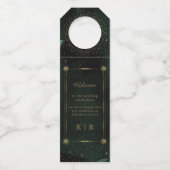 天空エメラルド結婚金ゴールド ボトルネックタグ (正面)