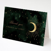 天空エメラルド金ゴールドムーンサンキューカード サンキューカード