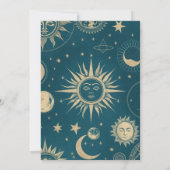 天空エメラルド金ゴールド三日月 招待状 (裏面)
