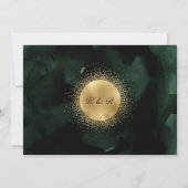 天空エメラルド金ゴールド結婚ムーン 招待状 (裏面)