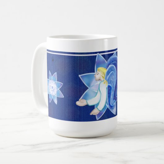 天空エンジェルフォークアートギフトショップオフィス コーヒーマグカップ (正面左)