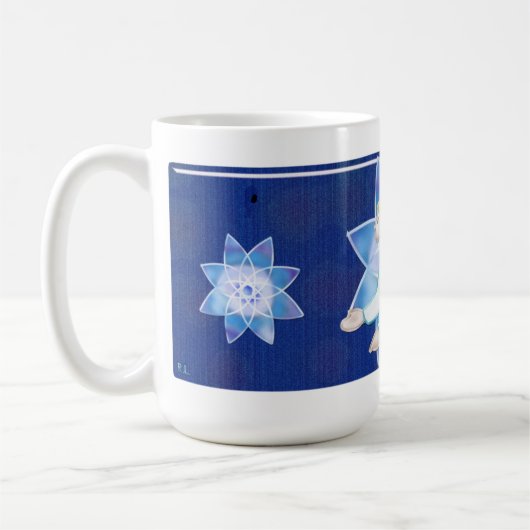 天空エンジェルフォークアートギフトショップオフィス コーヒーマグカップ (左)