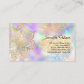 天空ガーリー金ゴールドマンダラヨガインストラクターフローラ 名刺 (裏面)