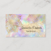 天空ガーリー金ゴールドマンダラヨガインストラクターフローラ 名刺 (正面)