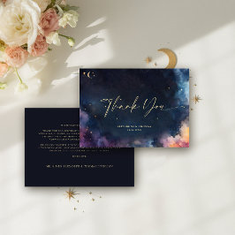天空ギフトスターズコズミック銀河系ミッドナイトブルー サンキューカード