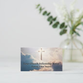 天空クロスブルー教会の牧師ビジネスカード 名刺 (スタンド正面)