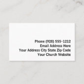 天空クロスブルー教会の牧師ビジネスカード 名刺 (裏面)