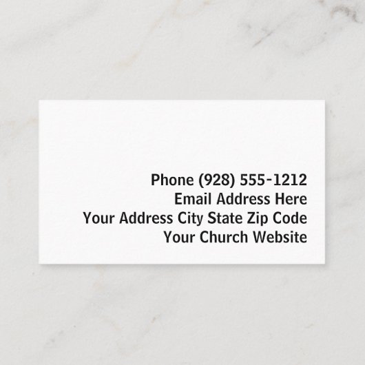 天空クロスブルー教会の牧師ビジネスカード 名刺 (裏面)