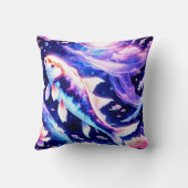 天空コイ魚：星の間の穏やかな水中競技魔法 クッション (裏面)