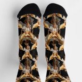 天空ゴールデンエンジェルズパターンデザイン ソックス (上部)