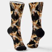 天空ゴールデンエンジェルズパターンデザイン ソックス (傾斜あり)