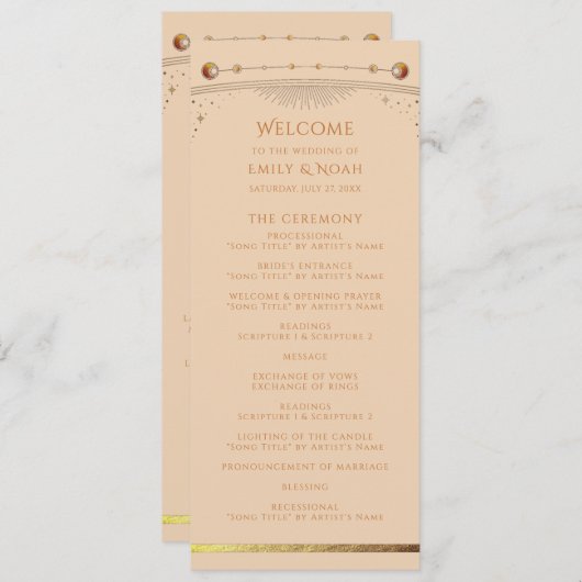 天空シャンパン金ゴールドサンムーンスターズ結婚ズ プログラム (正面/裏面)