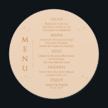 天空シャンパン金ゴールドサンムーンスターズ結婚ズ メニュー<br><div class="desc">天のシャンパン金ゴールド太陽の月の星結婚神秘的なメニューカードは、シャンパンの背景にシンプル金ゴールドの星を備え、金ゴールド書のスクリプトの中心にメニュー詳細をモダン持つ。提供されている文字・ボックスで文字を編集してパーソナライズ。©2024 Evco Studio www.zazzle.com/store/evcostudioで設計</div>