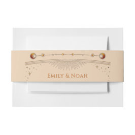 天空シャンパン金ゴールドサンムーンスターズ結婚ズ 招待状ベリーバンド