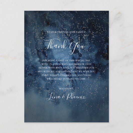 天空シルバーサンキュー披露宴カード ポストカード (正面)