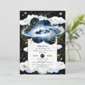 天空シンプル宇宙誕生日 招待状 (スタンド正面)