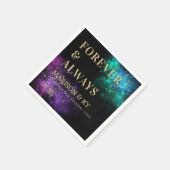 天空スカイピンクティール（緑がかった色）星雲結婚星 スタンダードカクテルナプキン (角)