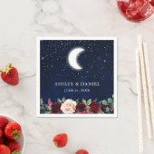 天空スカイムーンスターズ結婚フローラ スタンダードカクテルナプキン (インサイチュ)