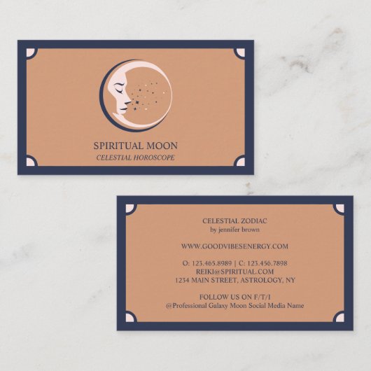 天空スピリチュアルムーンスターズ星占い 名刺 (正面/裏面)