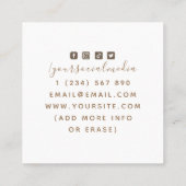 天空タトゥーアーティストボホスネーク&ソーシャルメディア スクエア名刺 (裏面)