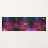 天空タロットアイモノグラム金ゴールドグリッターブルゴーニュ ヨガマット (正面(横))