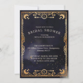 天空タロットカードサン&ムーンネイビーブライダルシャワー 招待状 (正面)