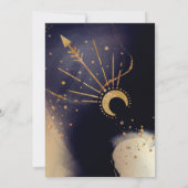 天空タロットカードサン&ムーンネイビーブライダルシャワー 招待状 (裏面)