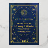 天空タロットカー結婚ドの箔招待状 箔招待状 (正面)