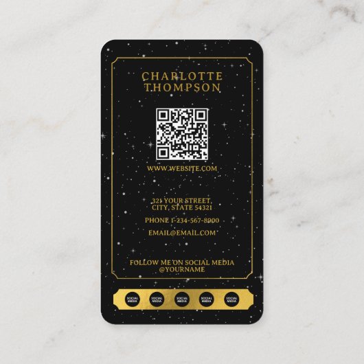 天空タロットサンムーンウェディングプランナー金ゴールド 名刺 (裏面)