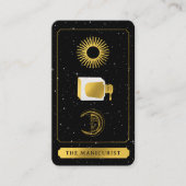 天空タロットサンムーンネイルサロンブラック金ゴールド 名刺 (正面)