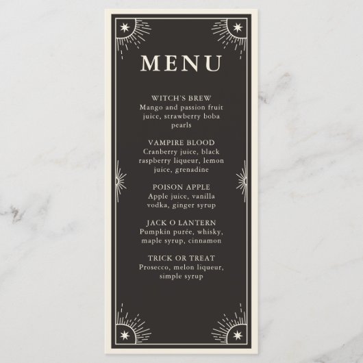 天空タロットスターズ結婚カクテルのメニュー プログラム (正面)