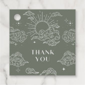 天空タロットセージ赤ちゃんシャワーメッセージカード フェイバータグ (正面)