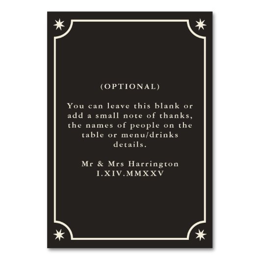 天空タロットハンズ結婚テーブル番号 テーブルナンバー (裏面)