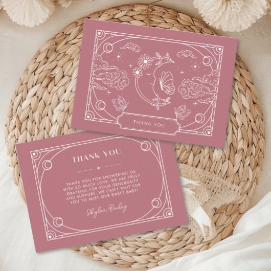 天空タロットバラベビーシャワーサンキューカード エンクロージャーカード