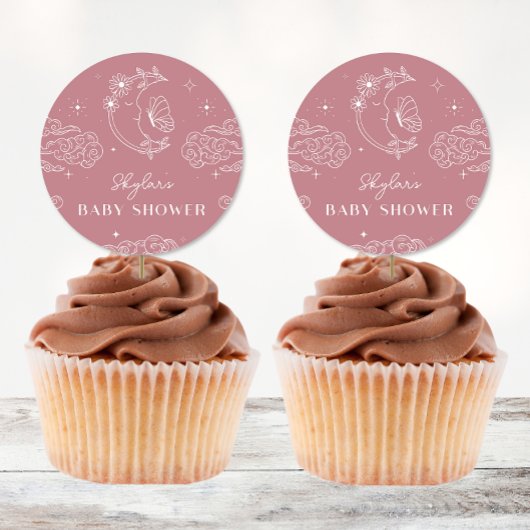 天空タロットバラベビーシャワーステッカー ラウンドシール