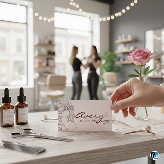 天空タロットピンクラインズヘアサロンクラシック 名刺