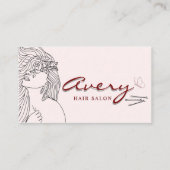 天空タロットピンクラインズヘアサロンクラシック 名刺 (正面)