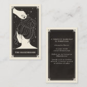 天空タロットブライダルヘアブラックビジネスカード 名刺 (正面/裏面)