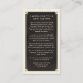 天空タロットブラックタトゥーアフターケアカード 名刺 (裏面)